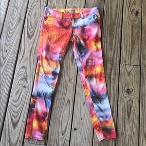 Nanette Lepore Lamour cosmic galaxy skinny jeans 7 Pride